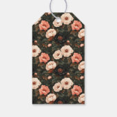 ヴィンテージパーソナライズされたクリスマスフローラ牡丹ピンク ギフトタグ (裏面)