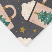 ヴィンテージパーソナライズされたクリスマスホットココア フリースブランケット (角)