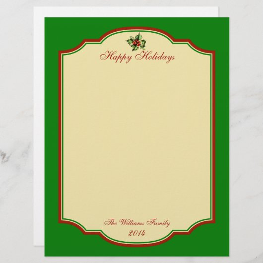 ヴィンテージパーソナライズされたクリスマスホリデースタフィック (正面/裏面)