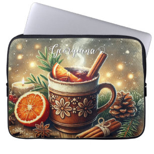 ヴィンテージパーソナライズされたクリスマスマーケットのマルドワイン ラップトップスリーブ