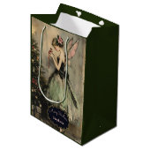 ヴィンテージパーソナライズされたクリスマス妖精の木 ミディアムペーパーバッグ (正面アングル)