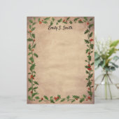 ヴィンテージパーソナライズされたクリスマス筆記紙 (スタンド正面)