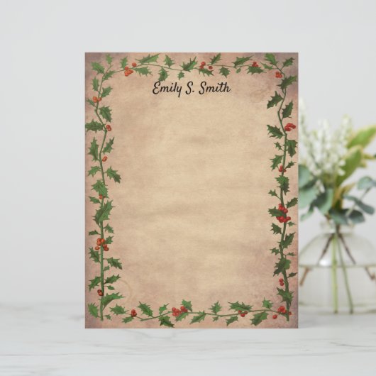 ヴィンテージパーソナライズされたクリスマス筆記紙 (スタンド正面)