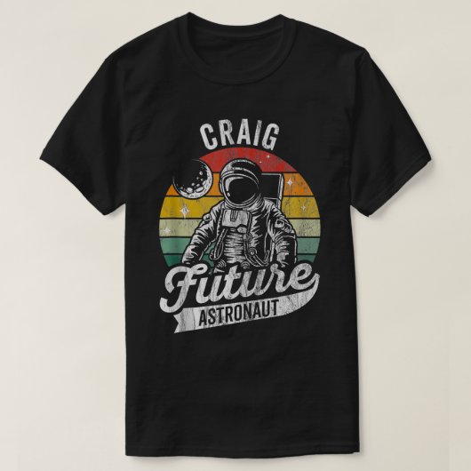 ヴィンテージパーソナライズされたクレイグ未来宇宙 Tシャツ (デザイン正面)