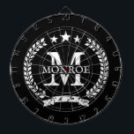 ヴィンテージパーソナライズされたクレストモノグラム付きダーツボード ダーツボード<br><div class="desc">ヴィンテージパーソナライズされたクレストモノグラム付きダーツボード。自分の姓、姓、名、引用文などを追加する星と動揺してタイポグラフィとローレルリースのエレガントデザイン。つる友達カスタム最高の、新しい家族、同僚のカップル結婚、ボス、従業員、おじさん、おじいちゃん、子供のためののダーツボードゲームのギフト。家クールのパーティー、オフィス、湖の家、地下室、人洞窟、バー、パブ、寮の部屋、ベッドルーム、レストラン、場所、大学の寮の部屋、庭などの壁の装飾。誕生日ユニークギフトアイディアのための娯楽とエンターテイメント。プロフェッショナルサイズ。ま素晴らした、ゲームの夜、ブライダルシャワー、家族の懇親会、集まり、退職など。</div>