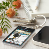 ヴィンテージパーソナライズされたクロスカントリースキユタ キーホルダー (正面右)