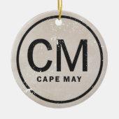 ヴィンテージパーソナライズされたケープメイニュージャージービーチ セラミックオーナメント (正面)