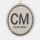 ヴィンテージパーソナライズされたケープメイニュージャージービーチ セラミックオーナメント (左)