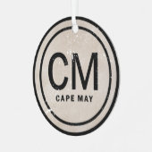 ヴィンテージパーソナライズされたケープメイNJビーチクリスマス メタルオーナメント (正面左)
