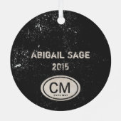 ヴィンテージパーソナライズされたケープメイNJビーチクリスマス メタルオーナメント (裏面)