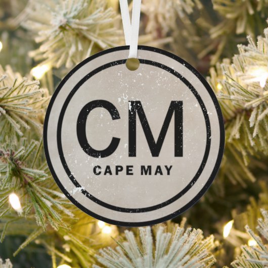 ヴィンテージパーソナライズされたケープメイNJビーチクリスマス メタルオーナメント (インサイチュ)