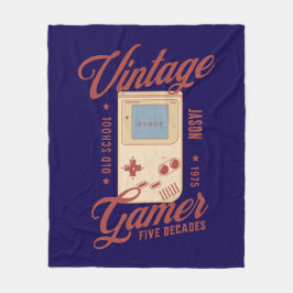 ヴィンテージパーソナライズされたゲーマー50th誕生日ギフト フリースブランケット