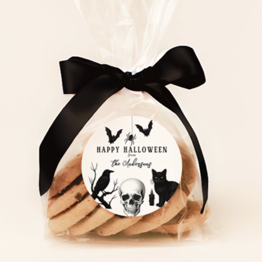 ヴィンテージパーソナライズされたゴシックハッピーハローウィンパーティー ラウンドシール