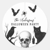 ヴィンテージパーソナライズされたゴシックハローウィンパーティ ラウンドシール (正面)