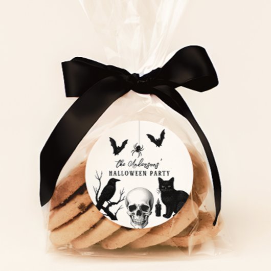 ヴィンテージパーソナライズされたゴシックハローウィンパーティ ラウンドシール