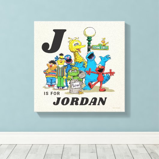 ヴィンテージパーソナライズされたゴマストリートパル キャンバスプリント (インサイチュ (ウッドフロア))