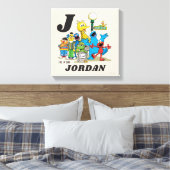 ヴィンテージパーソナライズされたゴマストリートパル キャンバスプリント (インサイチュ (寝室))