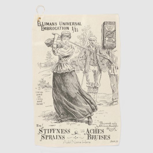 ヴィンテージパーソナライズされたゴルファーズゴルフタオル ゴルフタオル (正面)