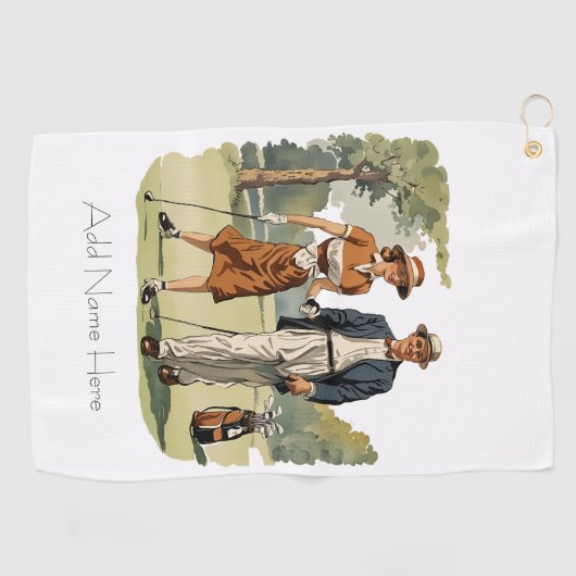 ヴィンテージパーソナライズされたゴルファーズゴルフタオル ゴルフタオル (横)