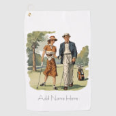 ヴィンテージパーソナライズされたゴルファーズゴルフタオル ゴルフタオル (正面)