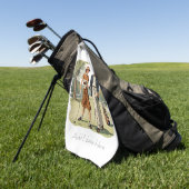 ヴィンテージパーソナライズされたゴルファーズゴルフタオル ゴルフタオル (グリーン)