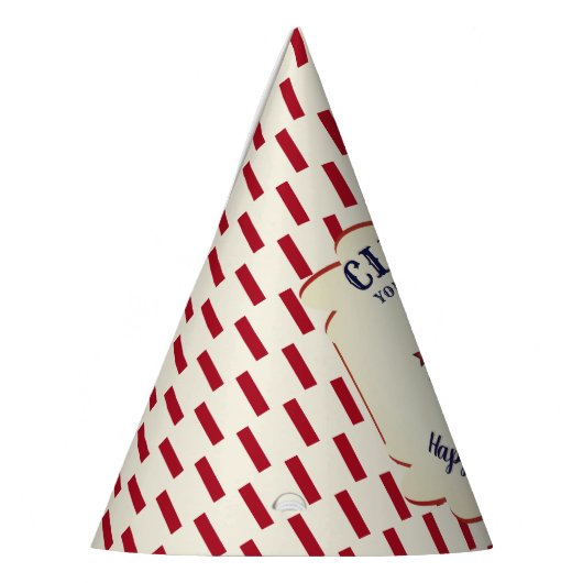 ヴィンテージパーソナライズされたサーカスエレファント誕生日 パーティーハット (左)