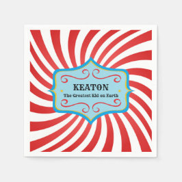 ヴィンテージパーソナライズされたサーカス紙ナプキンス スタンダードカクテルナプキン