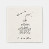 ヴィンテージパーソナライズされたシャンパン引っ越し祝いパーティーパーティー スタンダードカクテルナプキン (正面)