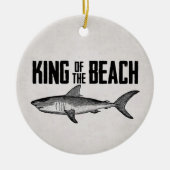 ヴィンテージパーソナライズされたシャークビーチキング セラミックオーナメント (正面)