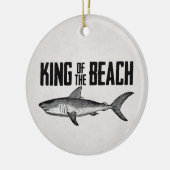 ヴィンテージパーソナライズされたシャークビーチキング セラミックオーナメント (左)