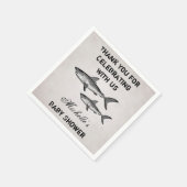 ヴィンテージパーソナライズされたシャーク赤ちゃんシャワーありがとう スタンダードカクテルナプキン (角)