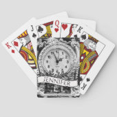 ヴィンテージパーソナライズされたシルバー時計ゴシック トランプ (裏面)