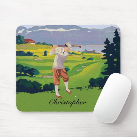 ヴィンテージパーソナライズされたスタイルハイランズゴルフ場 マウスパッド (マウス)