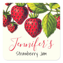 ヴィンテージパーソナライズされたストロベリージャム缶詰瓶