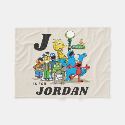 ヴィンテージパーソナライズされたセサミストリートパルズ フリースブランケット (正面(横))