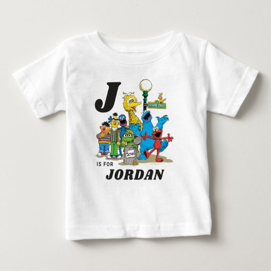 ヴィンテージパーソナライズされたセサミストリートパルズ ベビーTシャツ (正面)