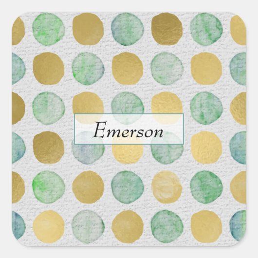 ヴィンテージパーソナライズされたセージグリーンブルゴーニュフローラ スクエアシール (正面)
