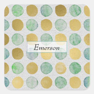 ヴィンテージパーソナライズされたセージグリーンブルゴーニュフローラ スクエアシール