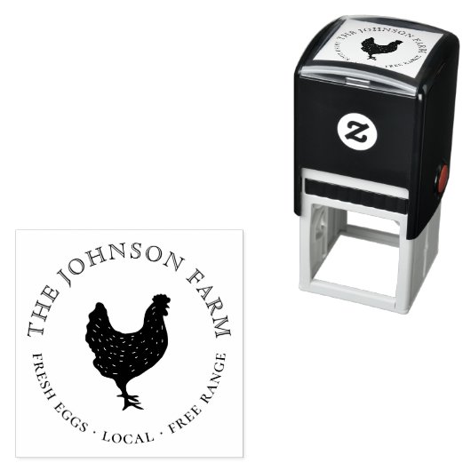 ヴィンテージパーソナライズされたチキンファーム卵 セルフインキングスタンプ (インサイチュ)