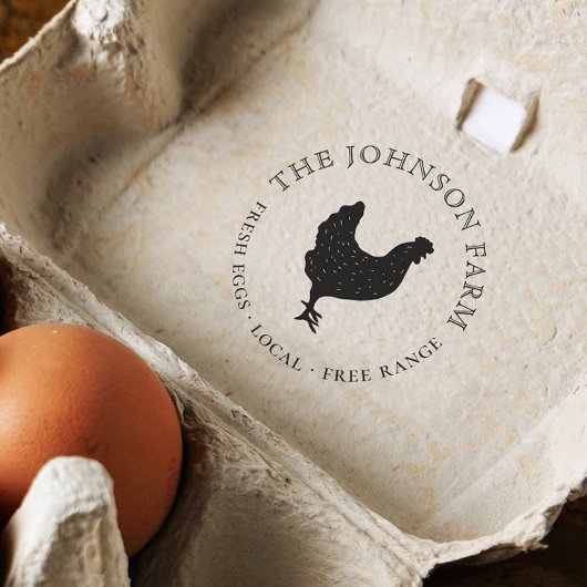 ヴィンテージパーソナライズされたチキンファーム卵 セルフインキングスタンプ