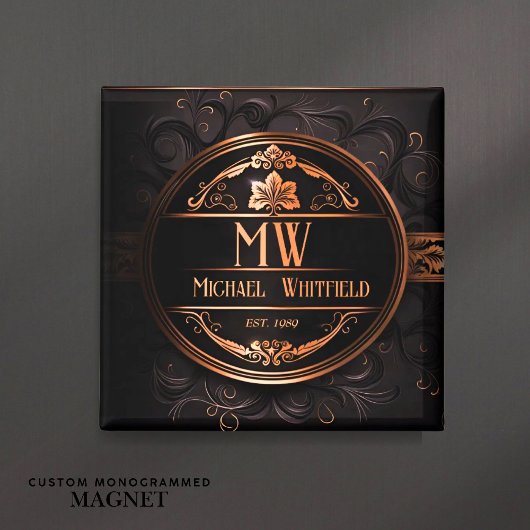 ヴィンテージパーソナライズされたデマスクモノグラム磁石 マグネット