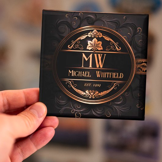 ヴィンテージパーソナライズされたデマスクモノグラム磁石 マグネット