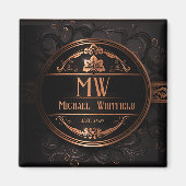 ヴィンテージパーソナライズされたデマスクモノグラム磁石 マグネット (正面)