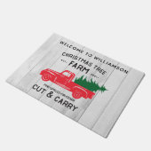 ヴィンテージパーソナライズされたトラッククリスマスウェルカムマット ドアマット (アングル)