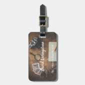 ヴィンテージパーソナライズされたトラベルアドベンチャーの荷物タグ ラゲッジタグ (正面縦)