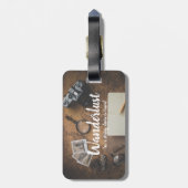 ヴィンテージパーソナライズされたトラベルアドベンチャーの荷物タグ ラゲッジタグ (裏面縦)