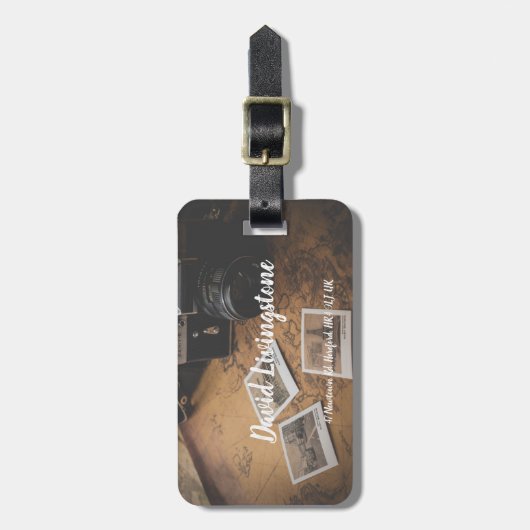 ヴィンテージパーソナライズされたトラベルアドベンチャーの荷物タグ ラゲッジタグ (正面縦)