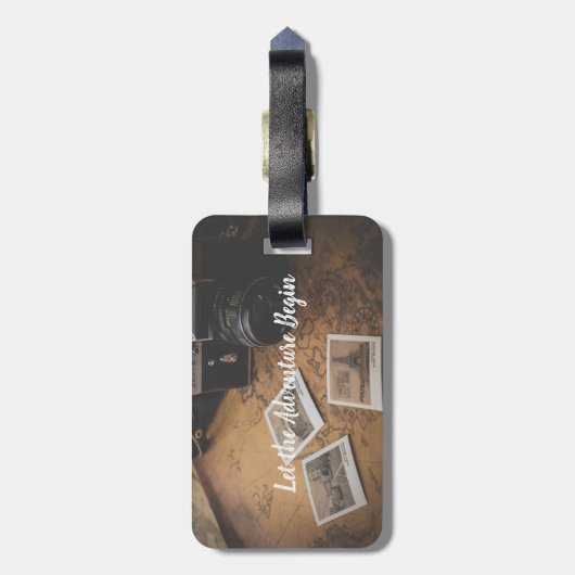 ヴィンテージパーソナライズされたトラベルアドベンチャーの荷物タグ ラゲッジタグ (裏面縦)