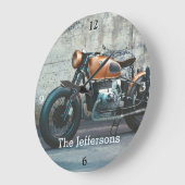 ヴィンテージパーソナライズされたドイツのオートバイ ラージ壁時計 (傾斜)