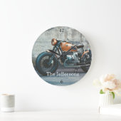 ヴィンテージパーソナライズされたドイツのオートバイ ラージ壁時計 (ホーム)